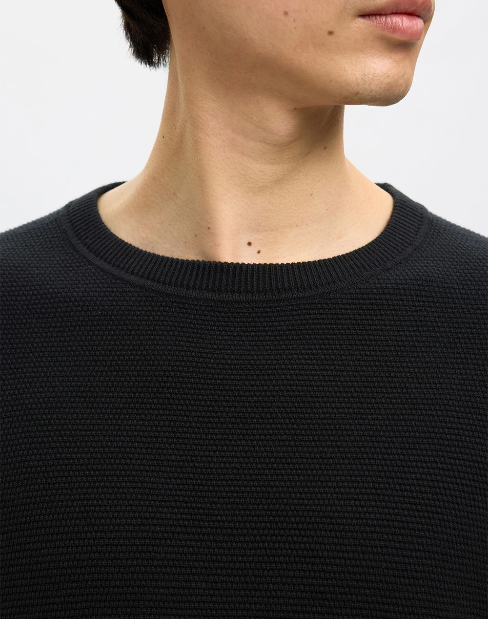 SELECTED SLHROSS LS KNIT STRUCTURE CREW NECK NOOS
