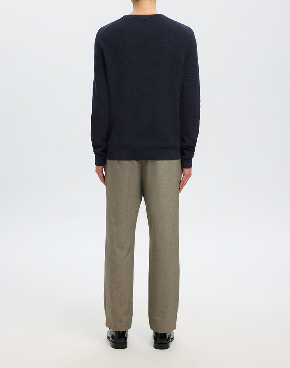 SELECTED SLHROSS LS KNIT STRUCTURE CREW NECK NOOS