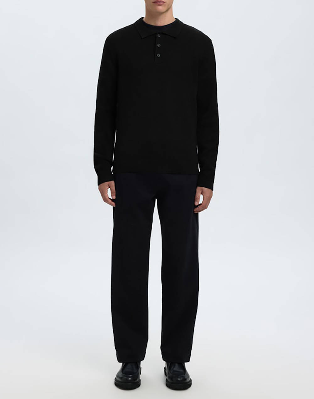 SELECTED SLHDANE LS KNIT STRUCTURE POLO NECK