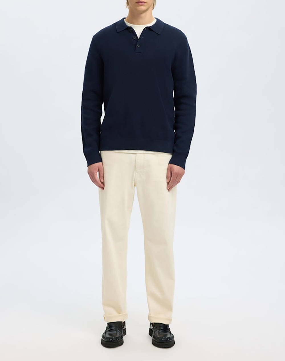SELECTED SLHDANE LS KNIT STRUCTURE POLO NECK
