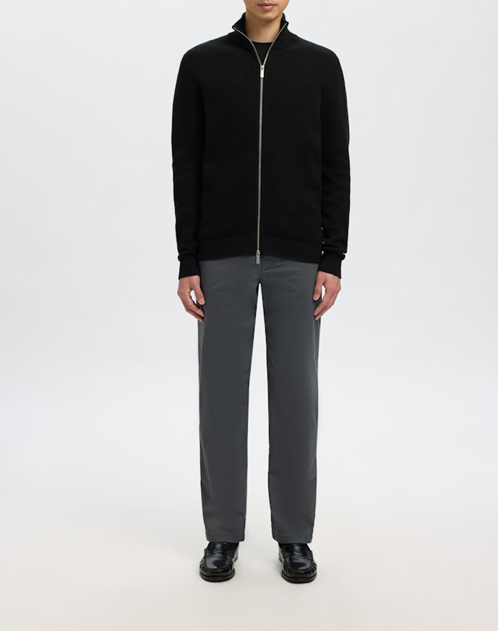 SELECTED SLHDANE LS KNIT STRUCTURE FULL ZIP NOOS