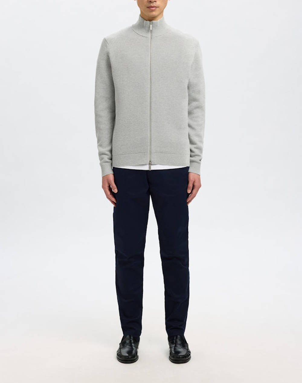 SELECTED SLHDANE LS KNIT STRUCTURE FULL ZIP NOOS