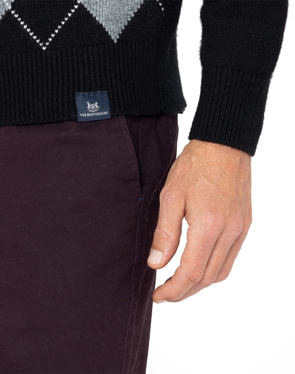 THE BOSTONIANS PULOVER JAQUARD DECOLTEU REGULAR FIT