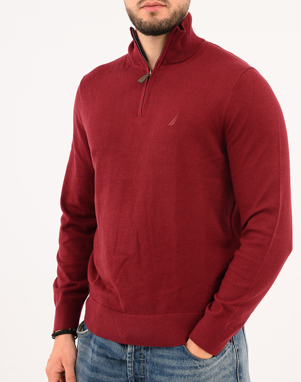 NAUTICA BLUZA TRICOTATA ΜΜ PERFORMANCE SOLID 1/4 ZIP (12GG)