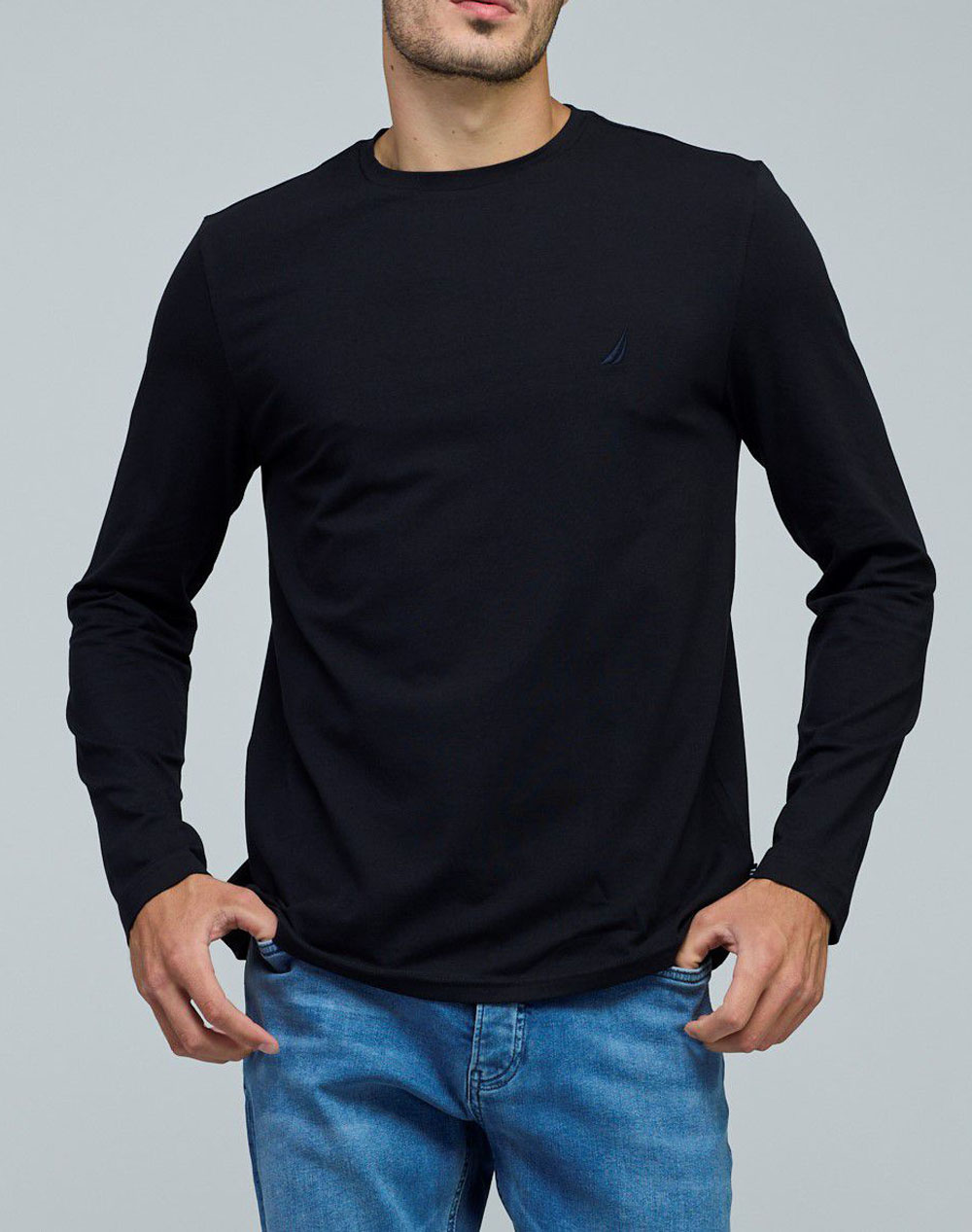 NAUTICA BLUZA T-SHIRT ΜΜ SOLID LONG SLEEVE CREW TEE