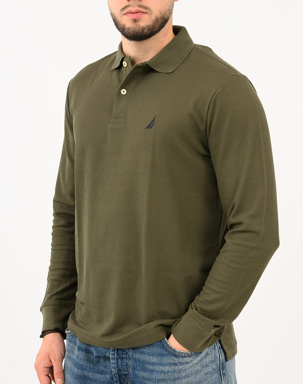NAUTICA BLUZA POLΟ ΜΜ LS DECK POLO_SUSTAINABLE