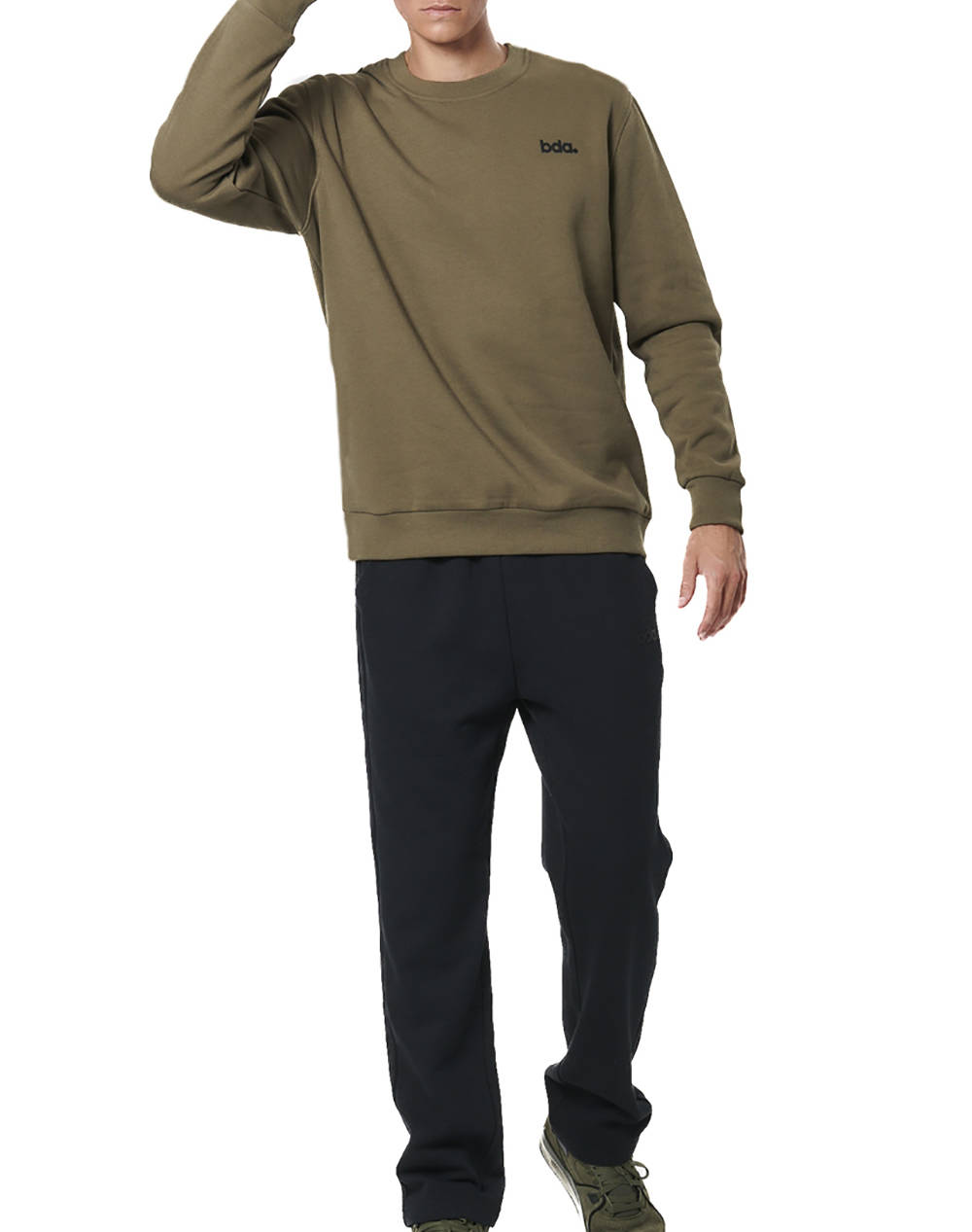 BODY ACTION MENS FLEECE OPEN LEG SWEATPANTS