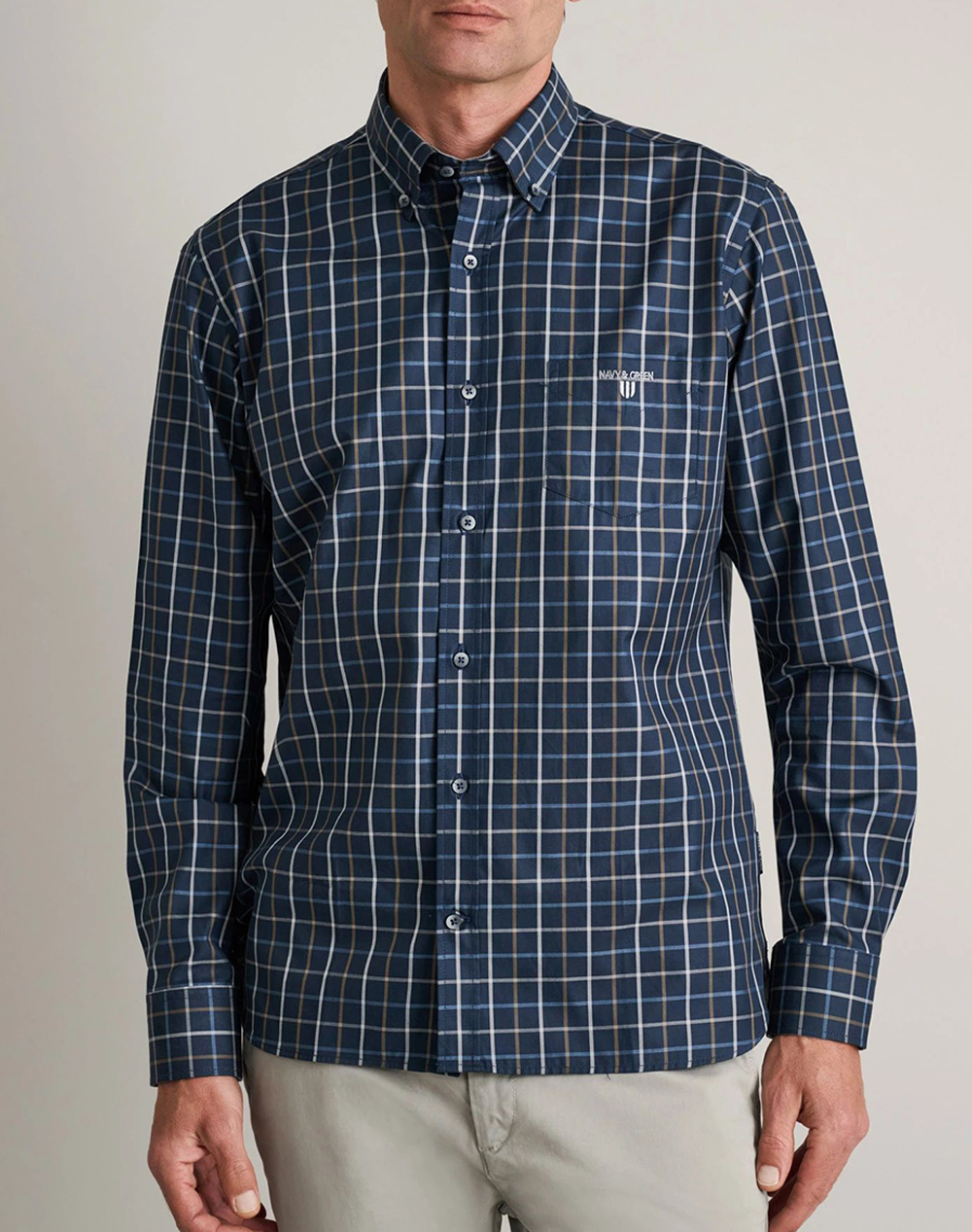 NAVY&GREEN CAMASA COMFORT FIT