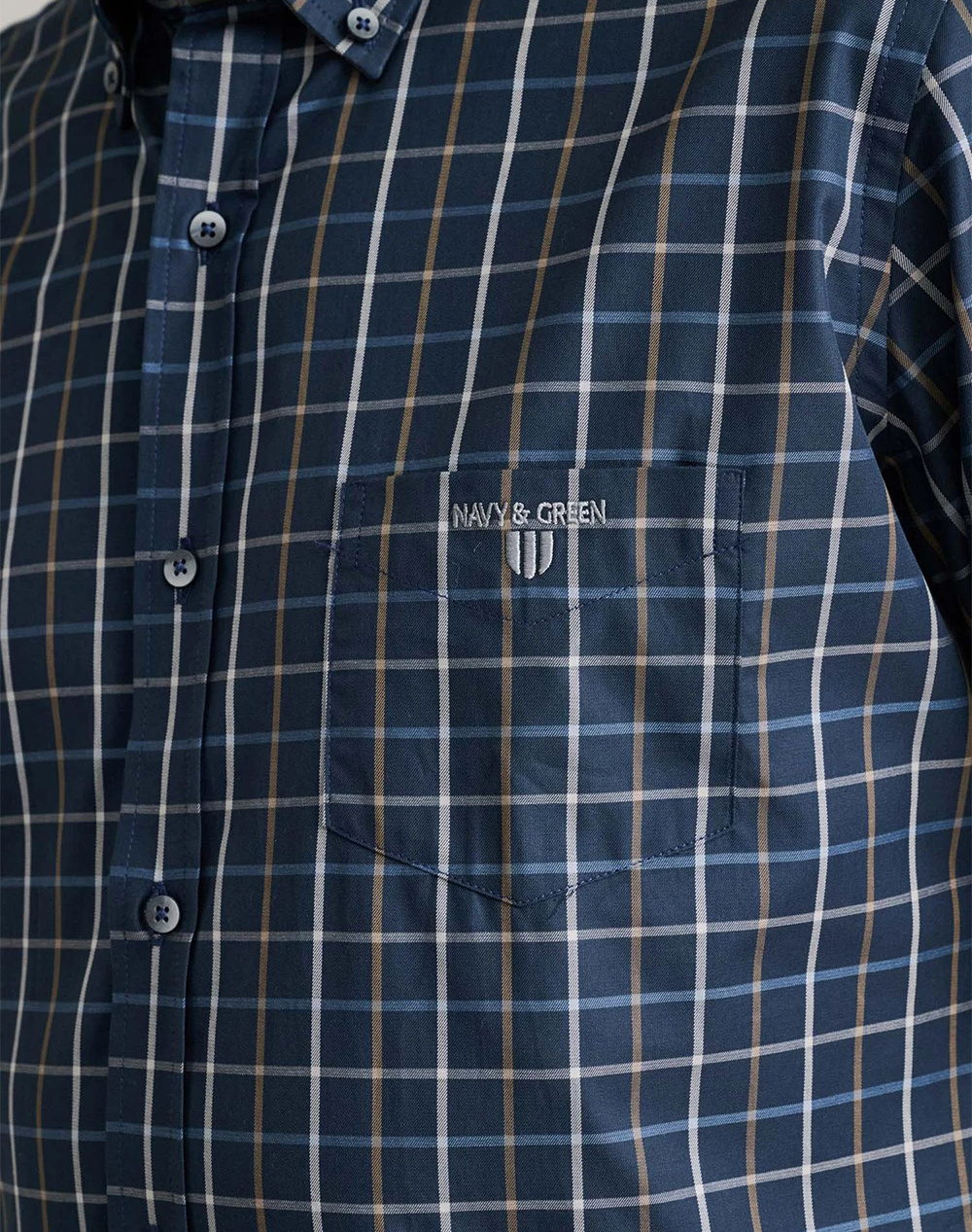 NAVY&GREEN CAMASA COMFORT FIT