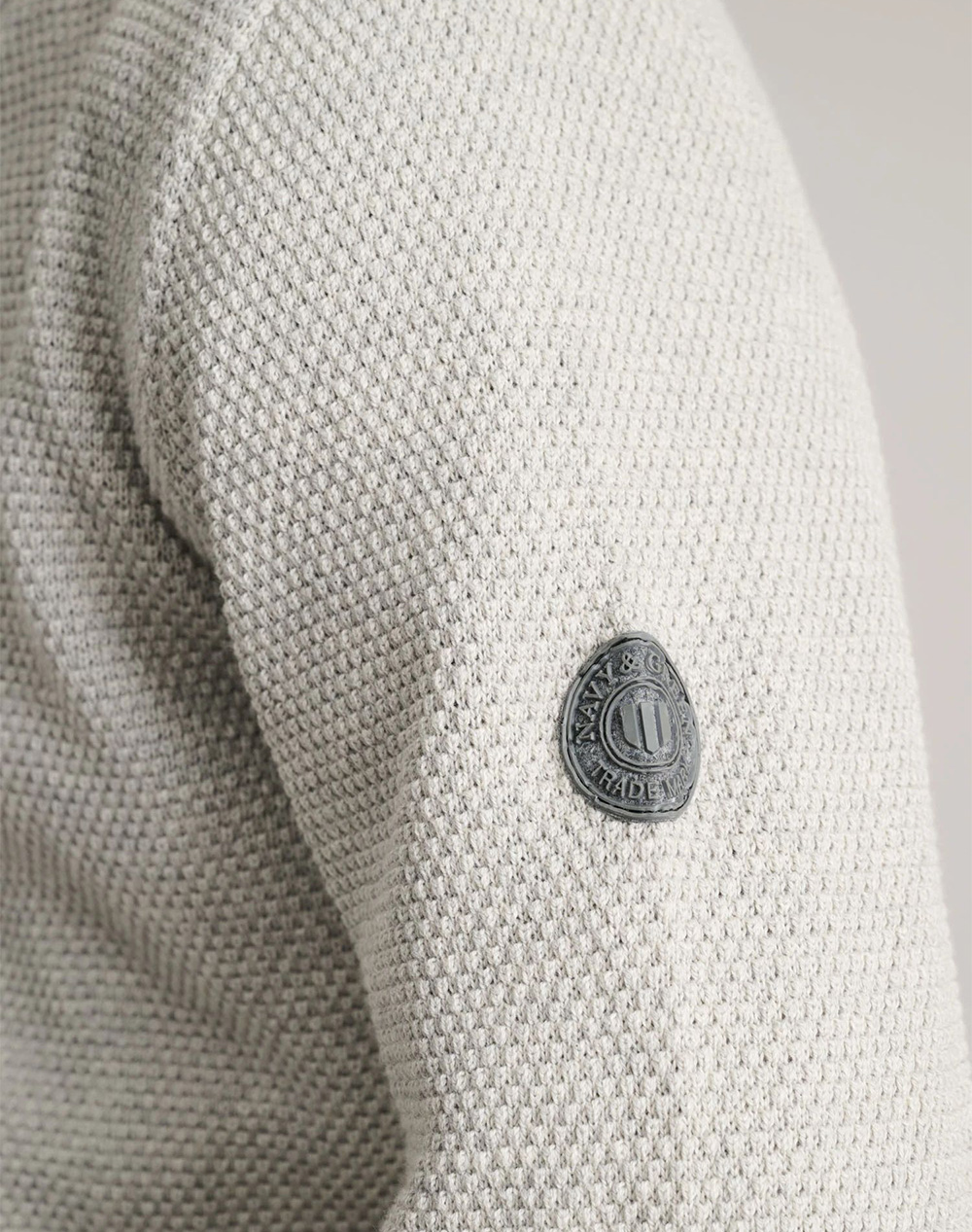 NAVY&GREEN JACHETA TRICOTATA DIN BUMBAC CU FERMOAR