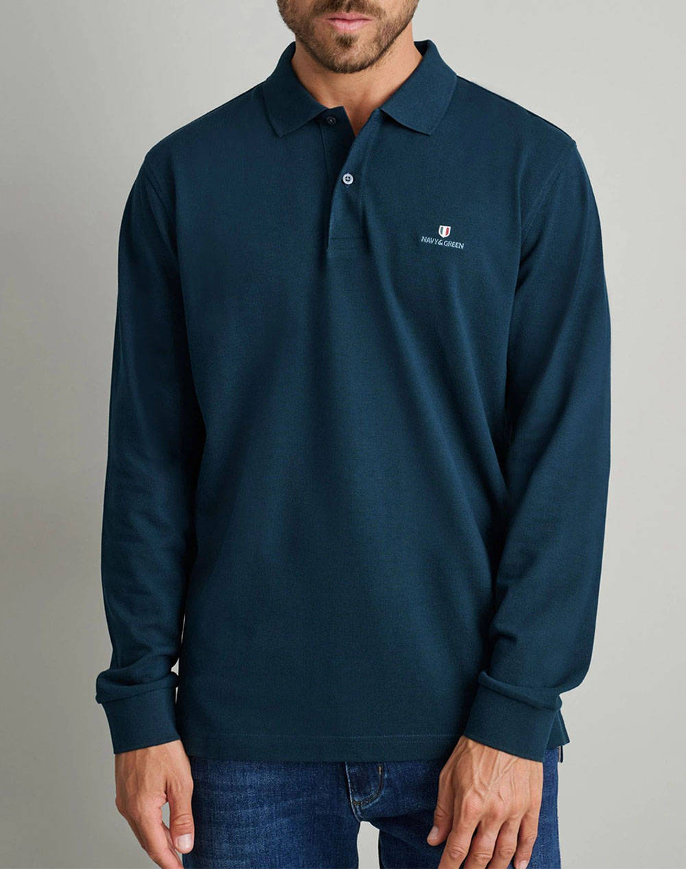 NAVY&GREEN POLO BLUZA