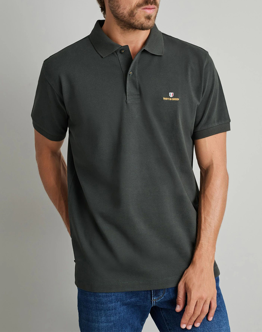 NAVY&GREEN POLO BLUZA