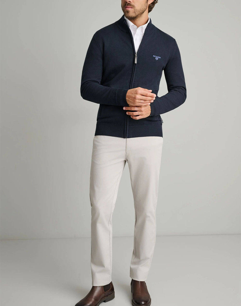 NAVY&GREEN JACHETA TRICOTATA