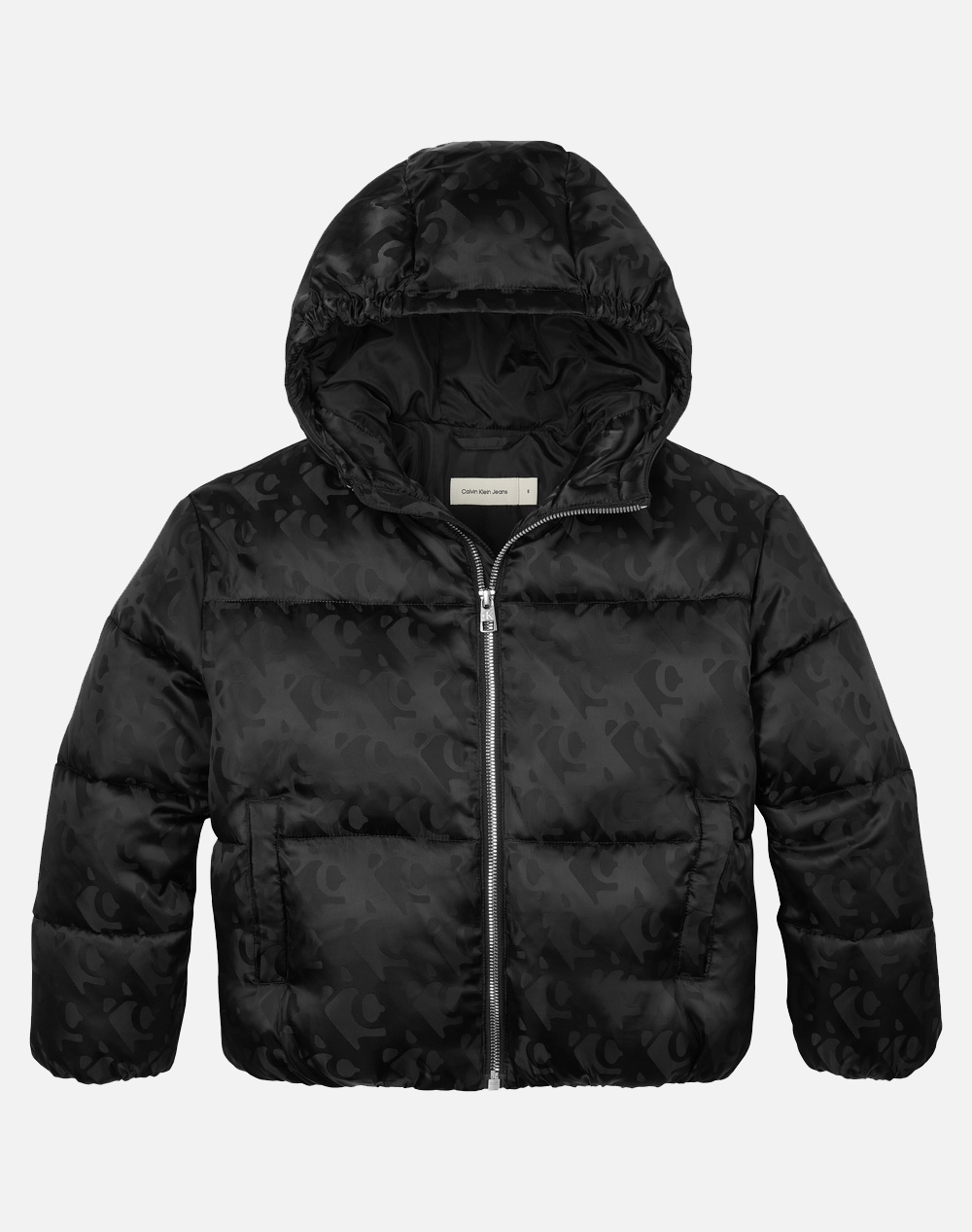 CALVIN KLEIN JEANS CK LOGO AOP PUFFER JACKET