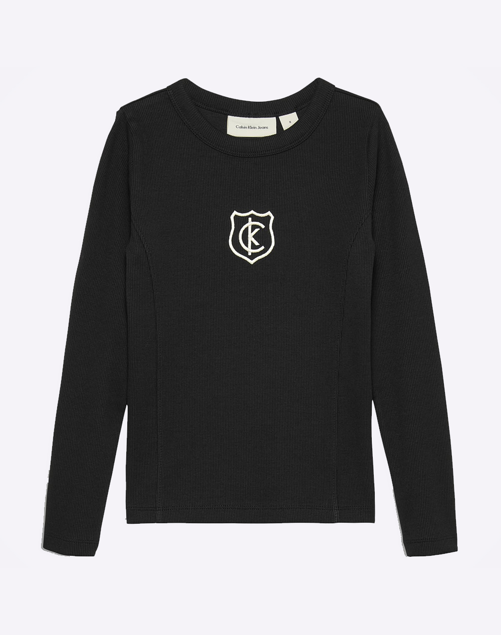 CALVIN KLEIN LS RIB TEE + CREST LOGO