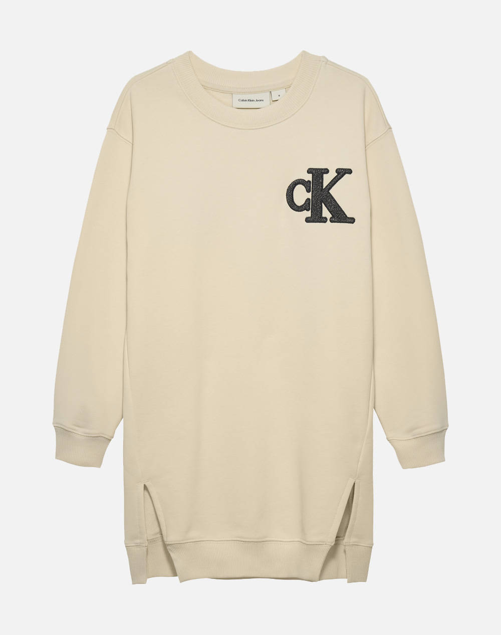 CALVIN KLEIN TOWLING MONOGRAM TERRY LS DRESS