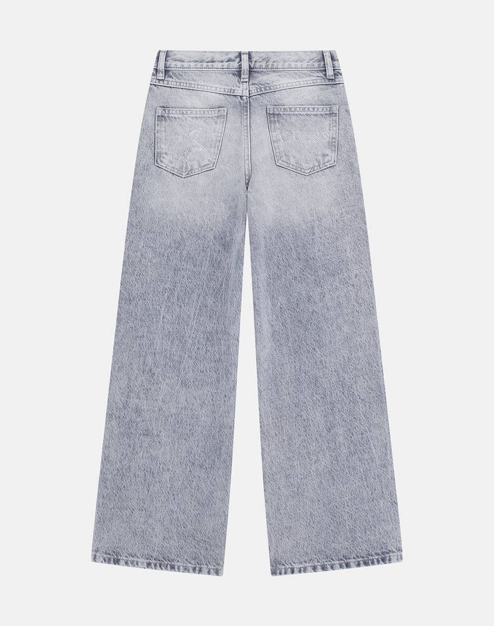 GUESS GREY RGD DNM 90S PANTS W/STARS PANTALONI DE COPII GIRL