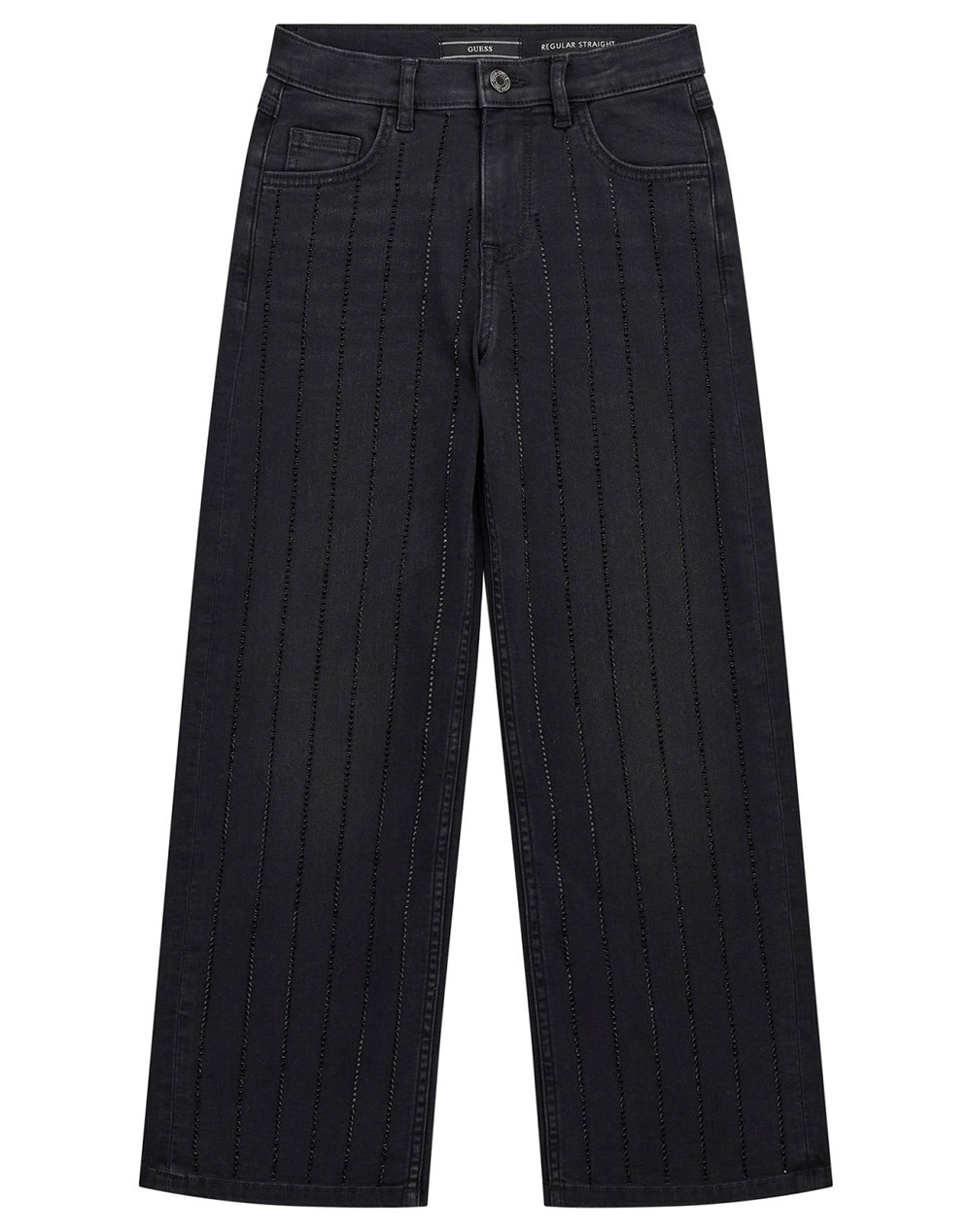 GUESS 90S BLK STR DNM PANTS W/RH PANTALONI DE COPII GIRL