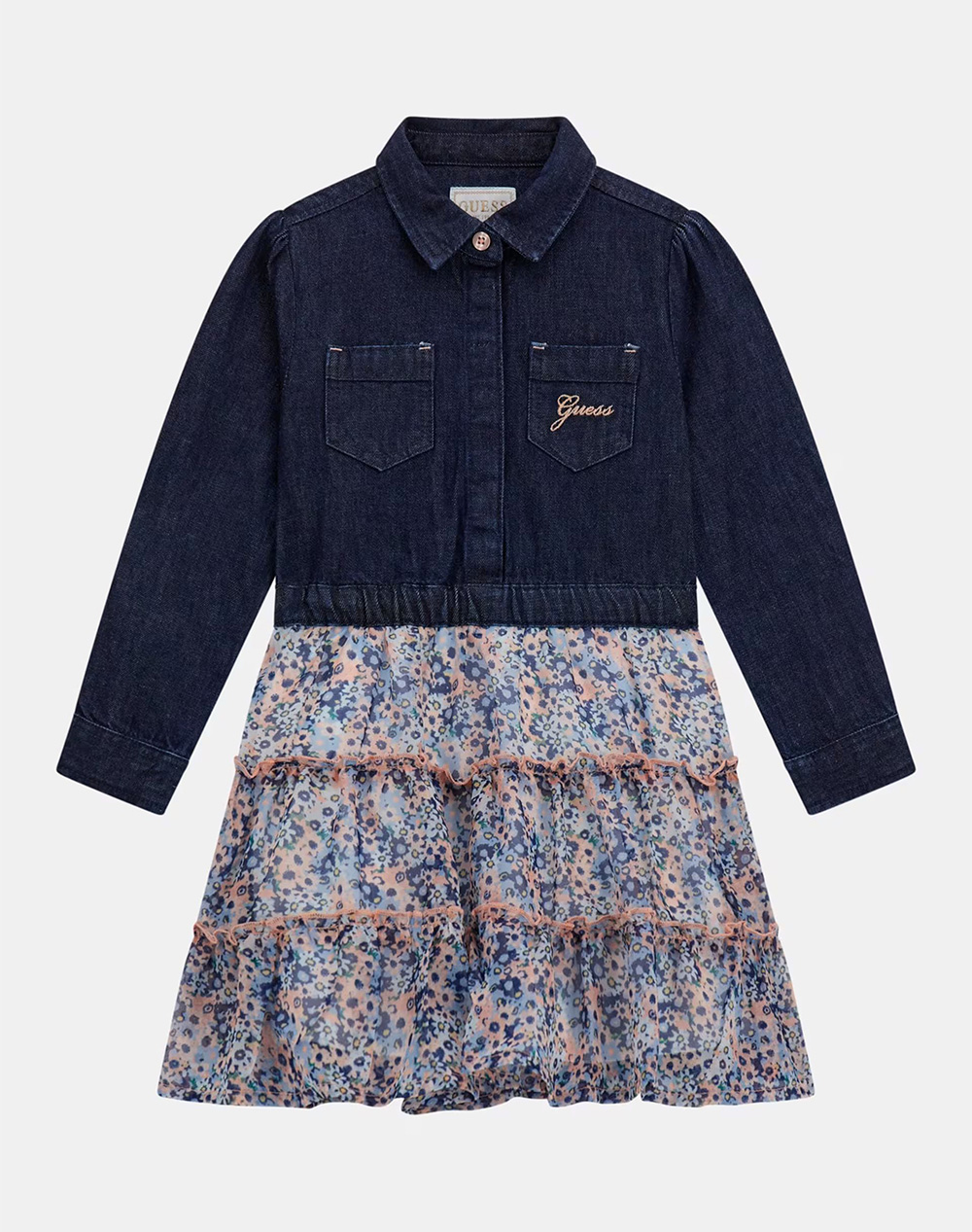 GUESS MIXED FABRICS ADJ. LS DRESS ROCHIE DE COPII GIRL