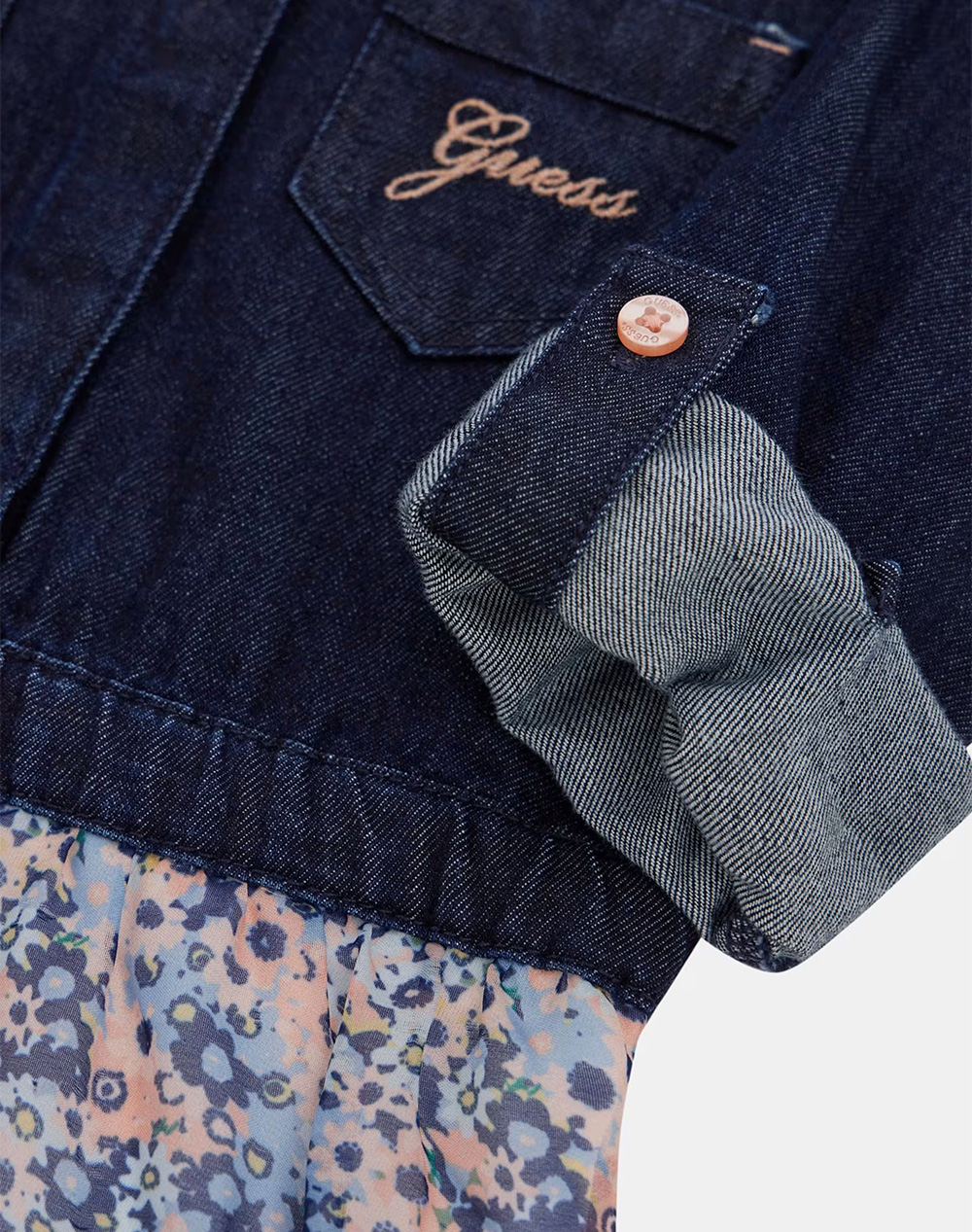 GUESS MIXED FABRICS ADJ. LS DRESS ROCHIE DE COPII GIRL