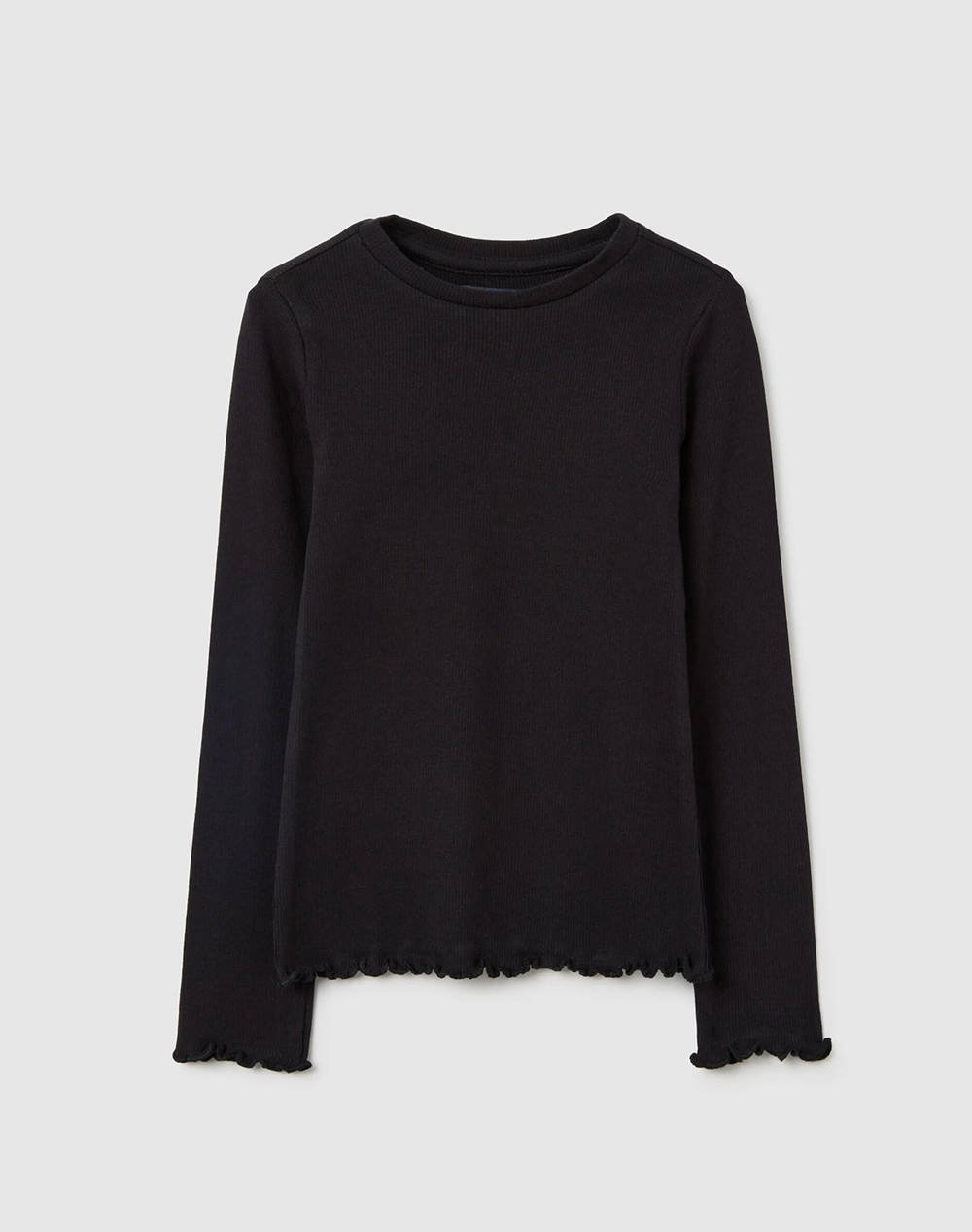 OVS TSH LS RIB SOLID