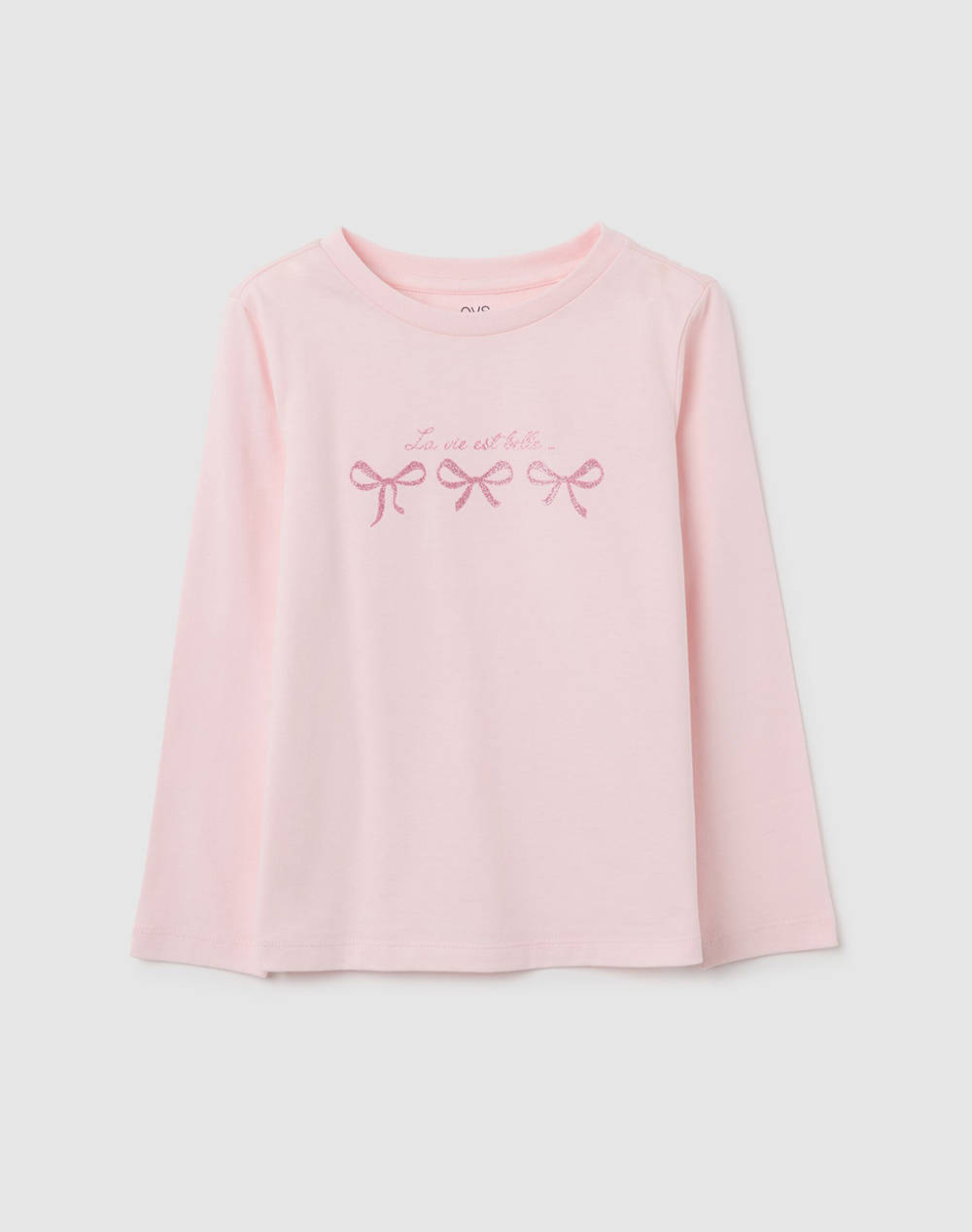 OVS TSH LS PR 1COL GLITTER