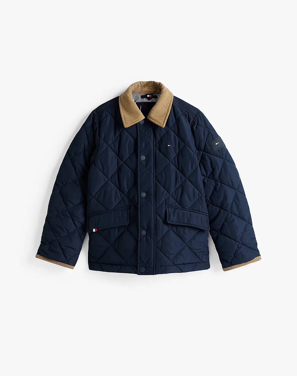 TOMMY HILFIGER CONTRAST COLLAR QUILTED JACKET