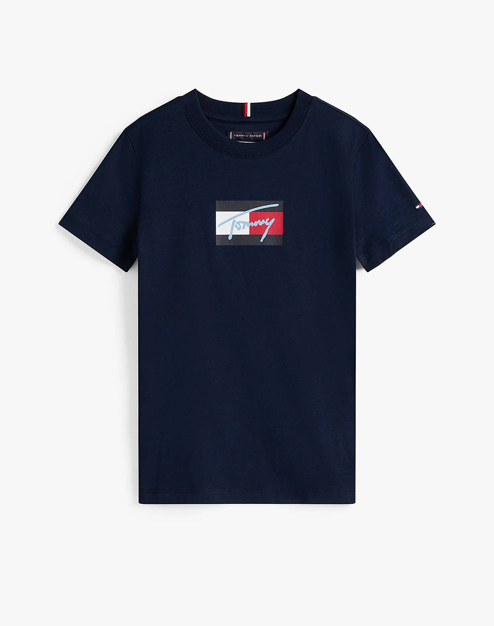 TOMMY HILFIGER TOMMY SCRIPT FLAG PRINT TEE SS