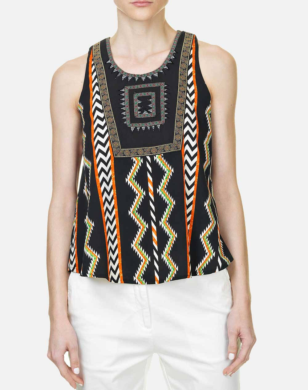 Glamorous top de dama cu model colorat