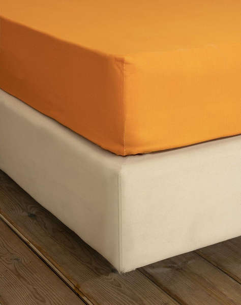 NIMA Cearsaf de pat cu elastic Unicolors - Deep Orange (Dimensiuni: 100x200+32cm.)