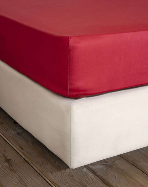 NIMA Cearsaf de pat dublu cu elastic Superior Satin - Red