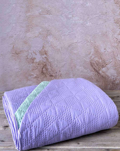 NIMA Husa de canapea pat dublu 220x240 - Armon Lavender/Pistachio