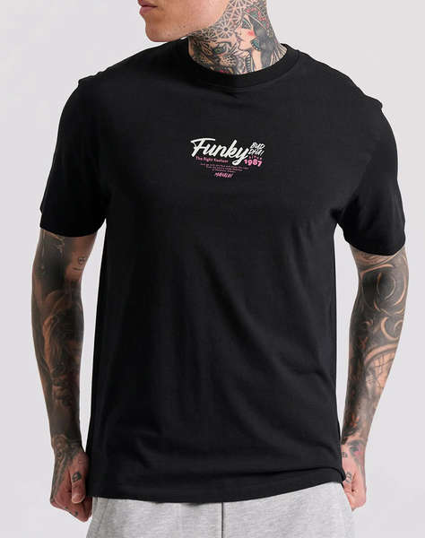 FUNKY BUDDHA Relaxed fit t-shirt cu surf model tiparit in spate