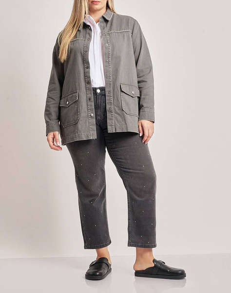 PARABITA Utility jacheta jean cu strass