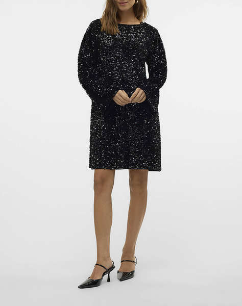 VERO MODA VMETTA LS BOATNECK SHORT DRESS JRS PRM