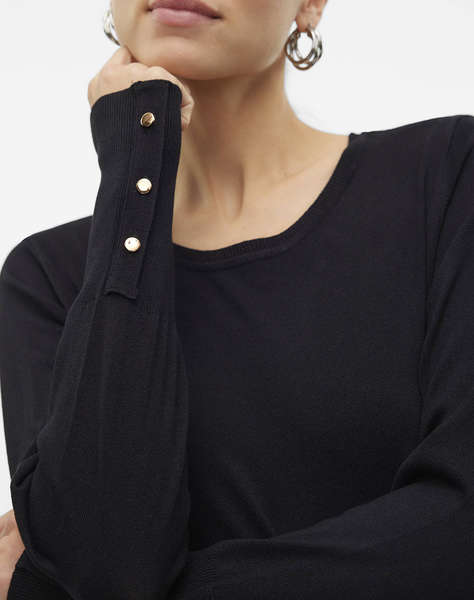 VERO MODA VMDORY LS O-NECK BUTTON PULLOVER GA NOOS