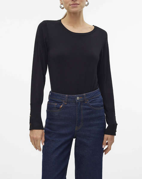 VERO MODA VMDORY LS O-NECK BUTTON PULLOVER GA NOOS