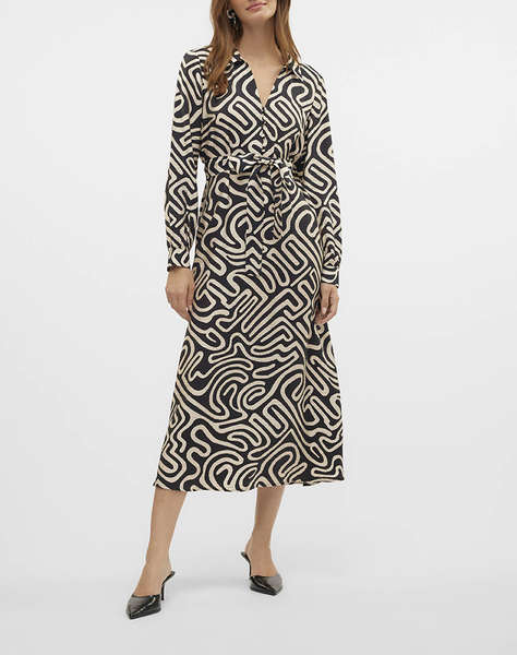 VERO MODA VMVIGDIS L/S 7/8 DRESS WVN BTQ GA