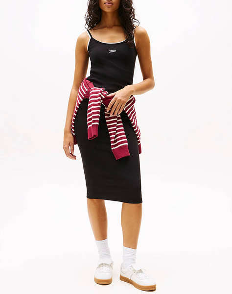 TOMMY JEANS TJW SCRIPT STRAP MIDI DRESS EXT