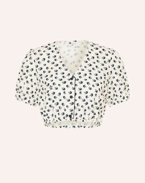 TOMMY JEANS TJW CRP AOP SS BLOUSE
