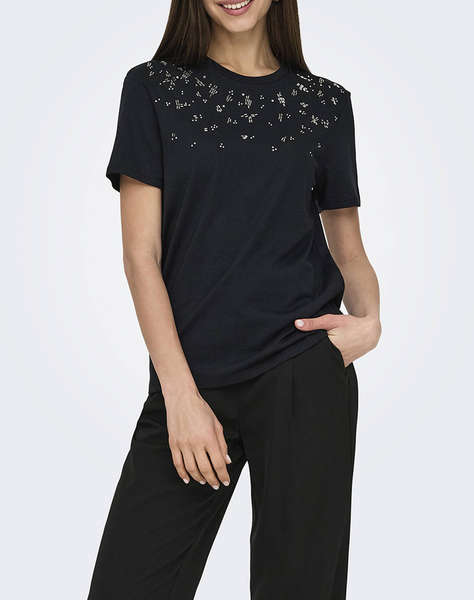 ONLY ONLPARKER S/S O-NECK BLING TOP BOX JRS