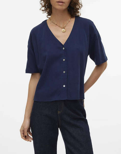 VERO MODA VMMYMILO 2/4 V-NECK SHIRT WVN GA