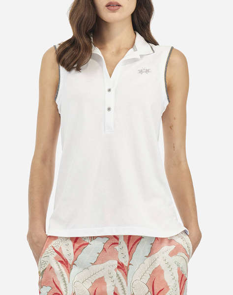 LA MARTINA BLUZA POLO XΜ WOMAN SLEEVELESS POLO PIQUET S