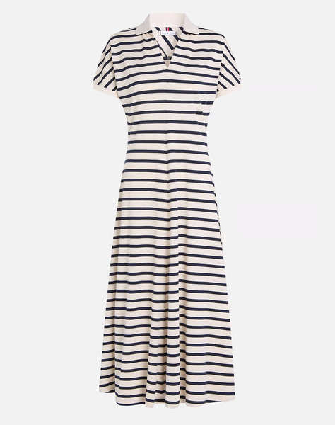 TOMMY HILFIGER LYOCELL OPEN-NK MIDI DRESS