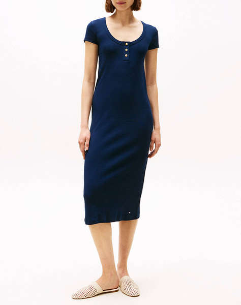 TOMMY HILFIGER SLIM HENLEY GOLD BTN DRESS