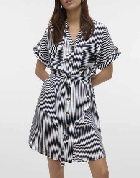 VERO MODA VMBUMPY SS SHORT SHIRT DRESS WVN GA NOOS
