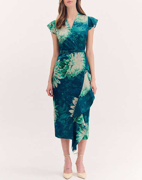 FOREL Rochie midi floral satin