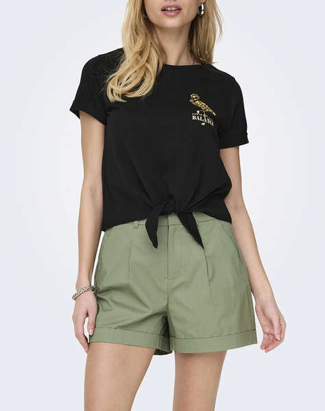ONLY ONLDORA S/S KNOT FOLD-UP TOP JRS