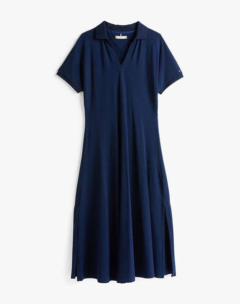 TOMMY HILFIGER LYOCELL OPEN-NK MIDI DRESS