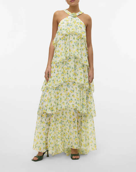 VERO MODA VMFELICIA SL RUFFLE MAXI DRESS EXP